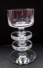 Load image into Gallery viewer, Stylish 1970s SHERINGHAM WEDGWOOD GLASS Clear Candlestick by Stennett-Wilson. 5 inches High
