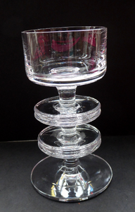 Stylish 1970s SHERINGHAM WEDGWOOD GLASS Clear Candlestick by Stennett-Wilson. 5 inches High