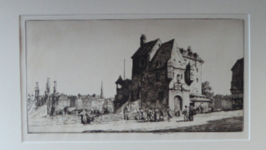 Stanley Anderson 1920s Drypoint Etching La Lieutenance Honfleur France