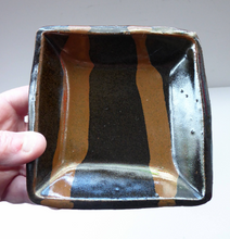 Load image into Gallery viewer, Janet Leach (1918-1997) Small Square Stoneware STUDIO POTTERY Dish with Tenmoku Glaze
