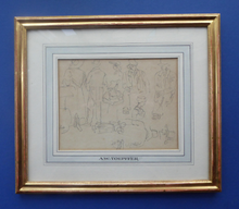 Load image into Gallery viewer, 19th Century Pencil Drawing by Wolfgang Adam TOEPFFER (1766 - 1847) Switzerland. Sheet of Figure Studies
