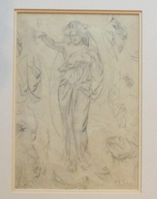 Load image into Gallery viewer, Victorian Pencil Life Study Drapery Study by Sir Bernard Partridge

