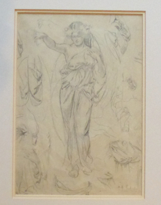 Victorian Pencil Life Study Drapery Study by Sir Bernard Partridge