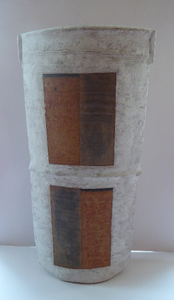 STUDIO POTTERY. Large Signed Stoneware Vase by Judith Gilmour (1937 - 2003). 15 inch in height