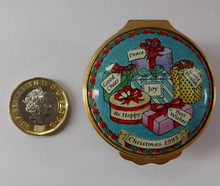 Load image into Gallery viewer, Vintage Halcyon Days Enamels Christmas Box 1995. Bundle of Christmas Presents. Excellent Condition
