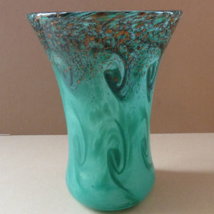 1980s Perthshire Paperweights Scottish Art Glass Vase