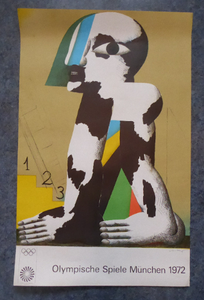 ORIGINAL Vintage Poster for the Olympic Games Held in Munich 1972 Artist: HORST ANTES