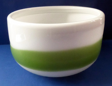 Load image into Gallery viewer, DANISH Holmegaard Glass Palet Bowl with Green Stripe. Designed by MICHAEL BANG. 1970
