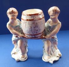 Load image into Gallery viewer, Antique WEDGWOOD &amp; Co., LTD Figurine. Two Children Carrying a Barrel. Unicorn Mark
