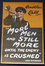 Load image into Gallery viewer, Original WW1 Recruitment Poster More Men Published 1914

