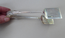 Load image into Gallery viewer, SOLID STERLING SILVER. Fabulous Edwardian Asparagus Tongs or Pastry Servers; with London Hallmark for 1906
