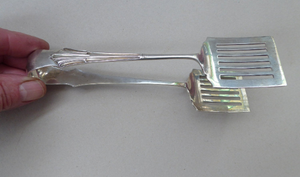 SOLID STERLING SILVER. Fabulous Edwardian Asparagus Tongs or Pastry Servers; with London Hallmark for 1906