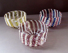 Load image into Gallery viewer,  Salviati Murano Glass Latticino Zanfirico Glass Finger Bowl
