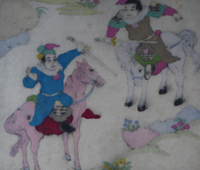 Load image into Gallery viewer, 1930s Elyse Lord Coloured Drypoint Etching. Chinese Warriors on Horseback
