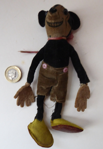 RARE Vintage 1930s Deans Miniature Rag Doll MICKEY MOUSE. Good Condition Commensurate with Age