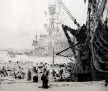 Load image into Gallery viewer, William Wyllie HMS Victory Portsmouth Signed Drypoint Etching
