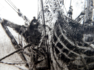 William Wyllie HMS Victory Portsmouth Signed Drypoint Etching