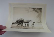 Load image into Gallery viewer, George Soper 1920s Original Pencil Signed Etching Carting Seaweed

