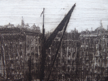 Load image into Gallery viewer, ES Lumsden Low Tide. The Thames Etching Drypoint Signed 1921
