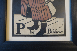 Listed Artist. WILLIAM NICHOLSON (1872 - 1949). 1898 FRAMED Original Lithograph. P is for Publican