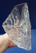 Load image into Gallery viewer, Iittala Pinus Style Vase. 1970s Vintage Tall Oblong Clear Glass Bark Vase
