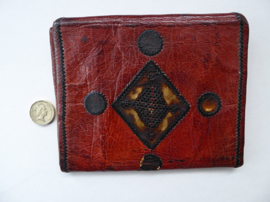 Vintage Purse or Little Clutch Bag. 1930s Art Deco Egyptian Tooled