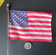 Load image into Gallery viewer, Vintage Leonore Doskow Hand Made Silver Flag Pole for a Desk
