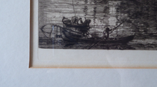 Load image into Gallery viewer, ANTIQUE PRINT. Original 1908 Etching by Hedley FITTON. Entitled the Ponte Vecchio, Florence. Pencil Signed
