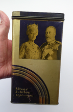 Load image into Gallery viewer, LYONS TEA 1930s Art Deco King George V and Queen Mary Silver Jubilee Tin
