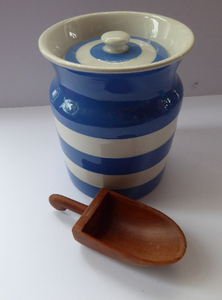 Vintage Cornishware TG Green Storage Jar: Mid Century. Larger Size. 6 3/4 inches height