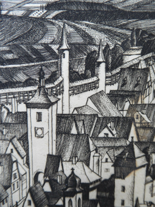 William Wilson Etching. Rothenburg ob der Tauber 1929