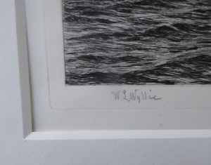 ORIGINAL ETCHING: William Lionel Wyllie (1851 – 1931) Battle of Trafalgar; c 1920. Pencil Signed