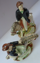 Load image into Gallery viewer, Gorgeous &amp; Rare Pair of STAFFORDSHIRE FIGURES. The Prince and Princess of Wales on Horseback
