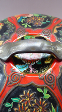 Load image into Gallery viewer, Large Circular VINTAGE Gray Dunn Biscuit Tin, with Japanese / Art Nouveau Decorations. Aesthetic Movement Colours
