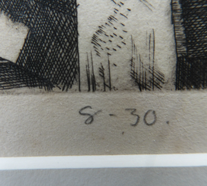 William Wilson Etching. The Walls of Rothenburg 1929
