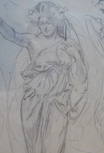 Load image into Gallery viewer, Victorian Pencil Life Study Drapery Study by Sir Bernard Partridge

