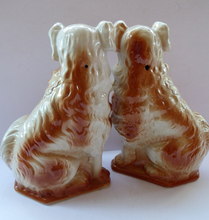 Load image into Gallery viewer, Victorian Bo&#39;ness Chimney Spaniels Dogs Antique Staffordshire Wally Dugs
