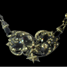 Load image into Gallery viewer, DESIGNER JEWELLERY. 1980s Vintage FLOTTY Bijoux Necklace - with oodles of diamante and cut black glass stones
