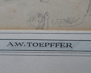 19th Century Pencil Drawing by Wolfgang Adam TOEPFFER (1766 - 1847) Switzerland. Sheet of Figure Studies
