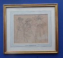 Load image into Gallery viewer, 19th Century Pencil Drawing by Wolfgang Adam TOEPFFER (1766 - 1847) Switzerland. Sheet of Figure Studies
