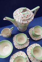 Load image into Gallery viewer, ART DECO Tams Ware Pottery Rainbow Polka Dots Complete Coffee Set. Extremely Rare
