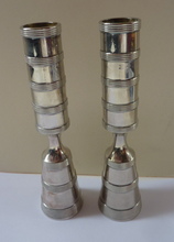 Load image into Gallery viewer, Highly Collectable 1960s Pair of Dansk Silver Plate Candlesticks:  LUNA DESIGN by Jens Quistgaard
