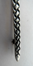 Load image into Gallery viewer, 1950s SCOTTISH SILVER BROOCH. Simple Vintage Lapel Brooch in the Shape of a Sword. Designed Robert Allison 1957
