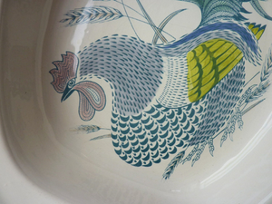 LARGE 1960s Poole Pottery Serving Dish ROOSTER. Designed by Robert Jefferson
