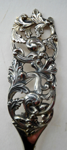 Load image into Gallery viewer, Vintage NORWEGIAN SILVER 830s Brodrene Lohne ELVESTER Small Serving Spoon; c 1900s Rare Scandinavian Silverware
