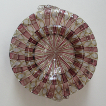 Load image into Gallery viewer, Venetian / Salviati Murano Glass Latticino Zanfirico Glass Finger Bowl with Clear Glass Cherub Prunts

