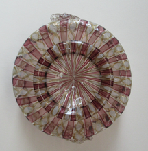 Load image into Gallery viewer, Vintage Venetian / Salviati Murano Glass Latticino Zanfirico Glass Finger Bowl with Clear Glass Cherub Prunts
