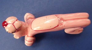 Cute Vintage Ceramic PINK PANTHER Figurine Knife Rest by UAC Geoffrey. Made in Japan, 1980s