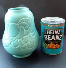 Load image into Gallery viewer, 1930s CROWN DUCAL Byztantine or Danube Vase. Shaped 155. Matt Aqua Green Glaze with Sgraffito Floral Decorations
