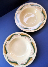 Load image into Gallery viewer, 1950s Vintage Susie Cooper Pottery BRACKEN PATTERN Shallow Soup Bowls. KESTREL shape. 8 inches
